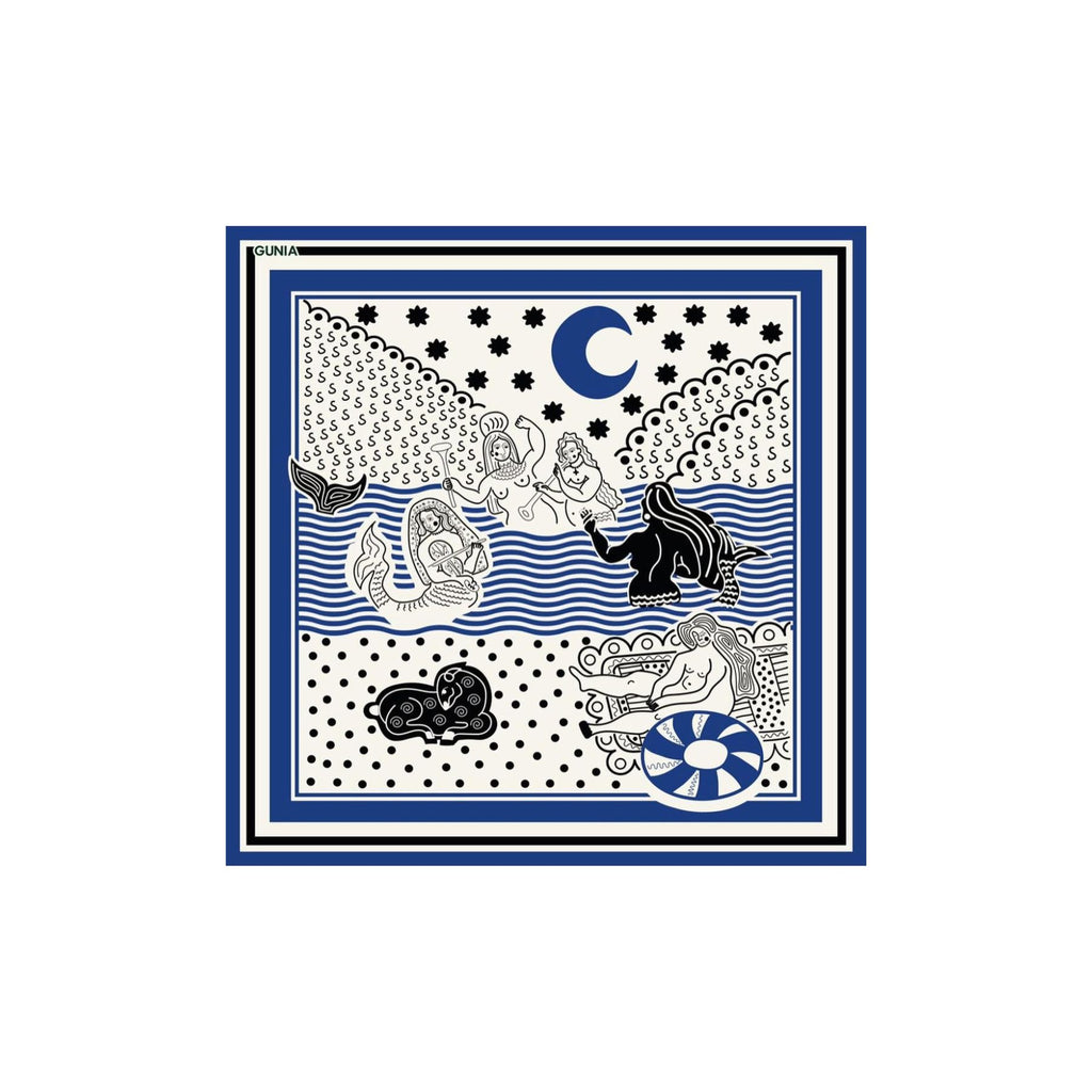 Gunia Project Silk Scarf with Mermaids