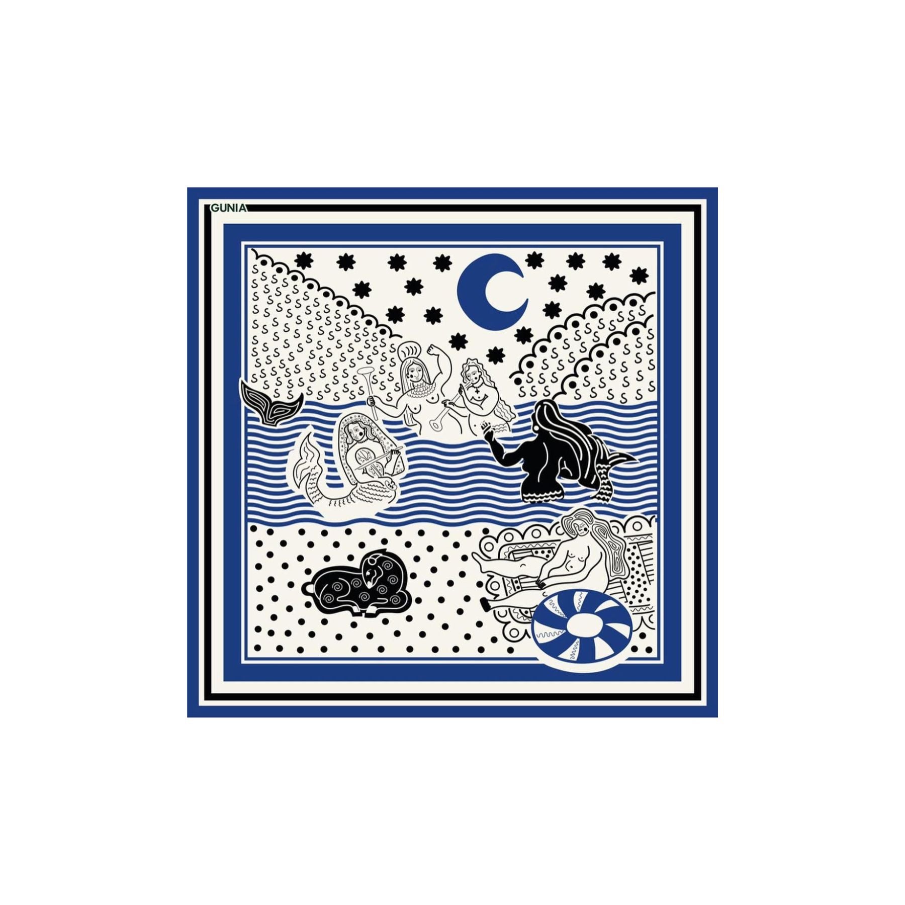 Gunia Project Silk Scarf with Mermaids