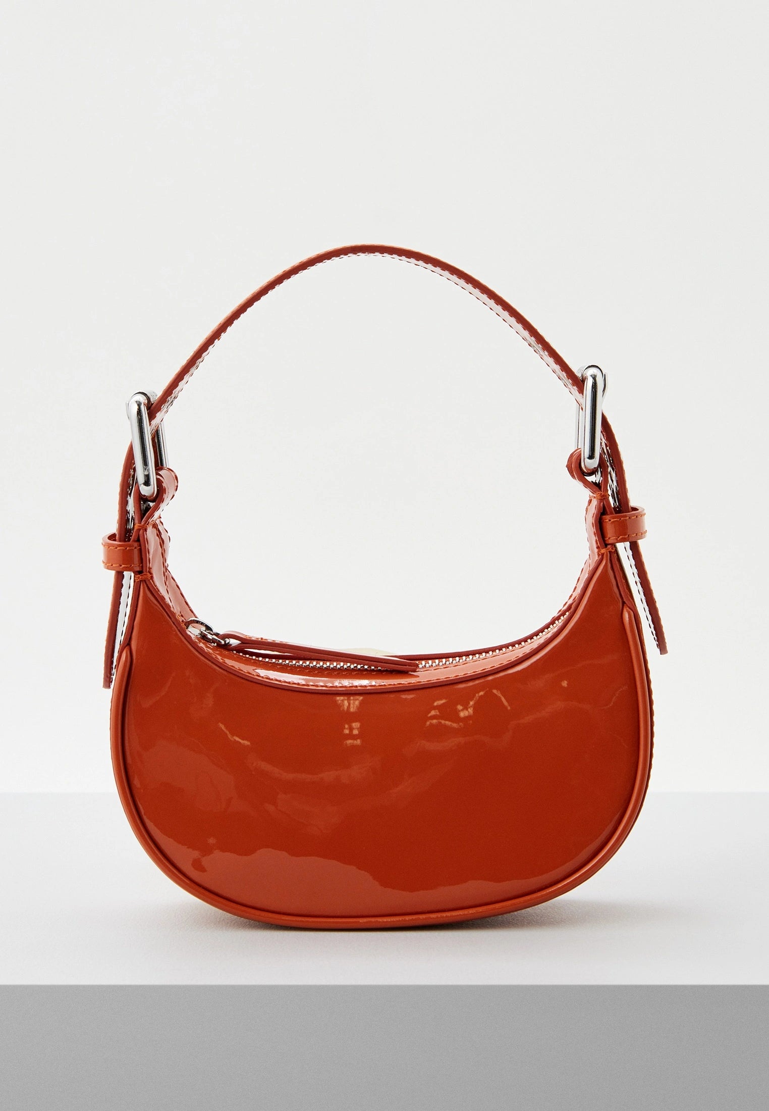 By Far Mini Soho Burnt Orange Patent Leather