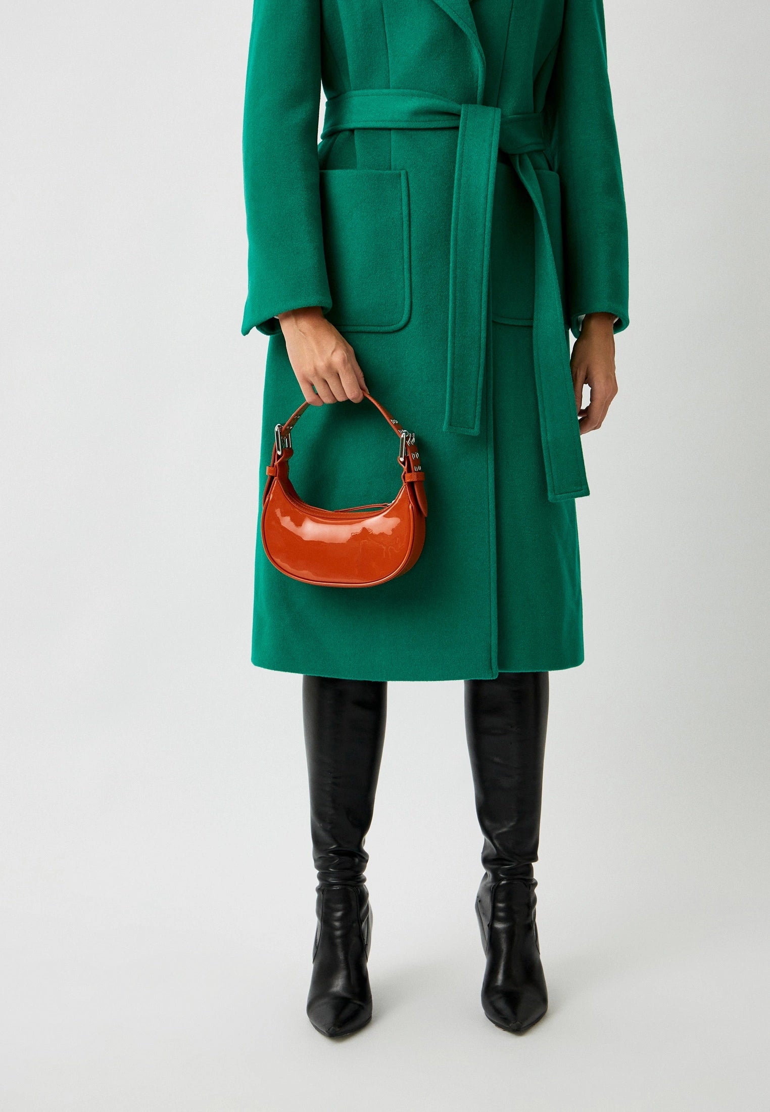 By Far Mini Soho Burnt Orange Patent Leather