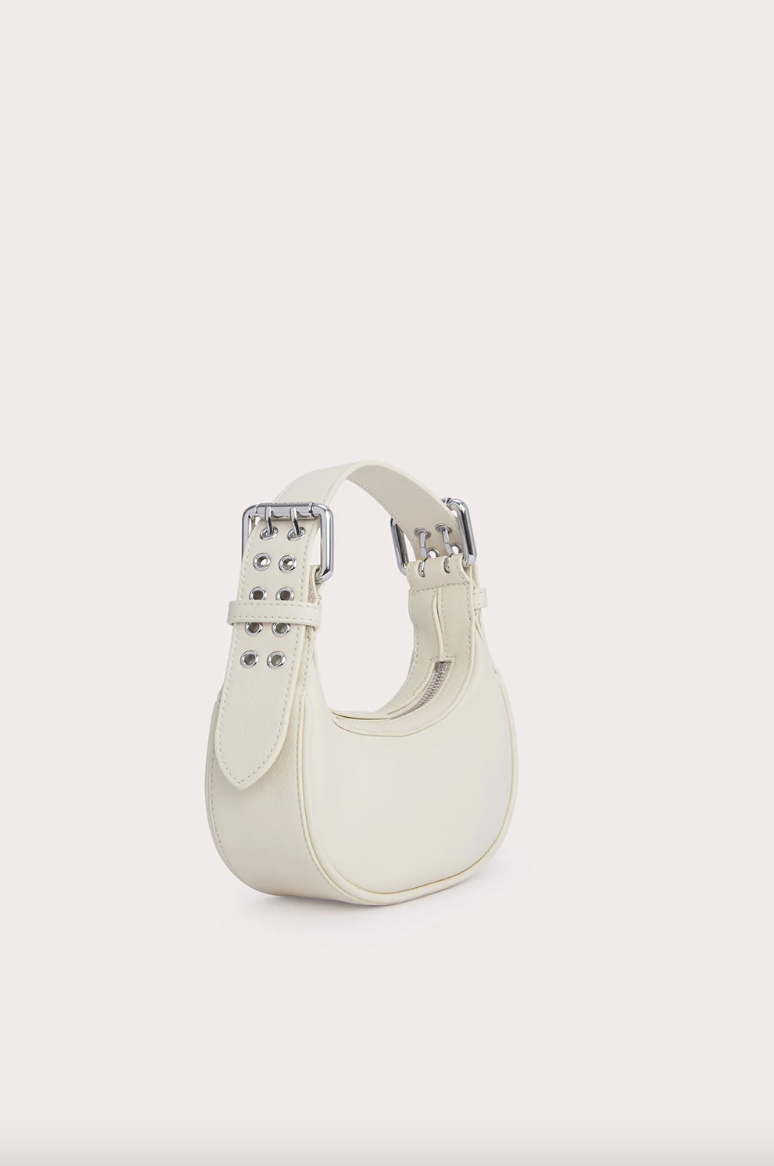 BY FAR Mini Soho Cream Nappa Leather Bag