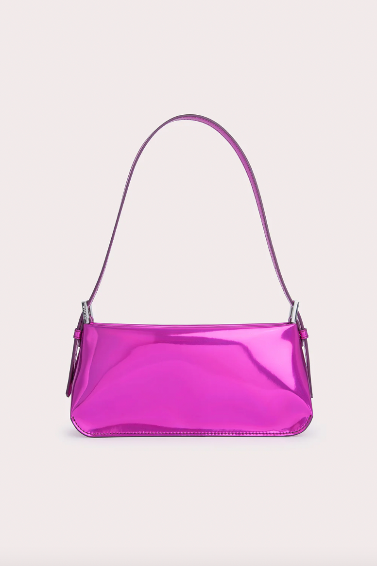 BY FAR Dulce Fuchsia Iridescent Lac Leather Bag
