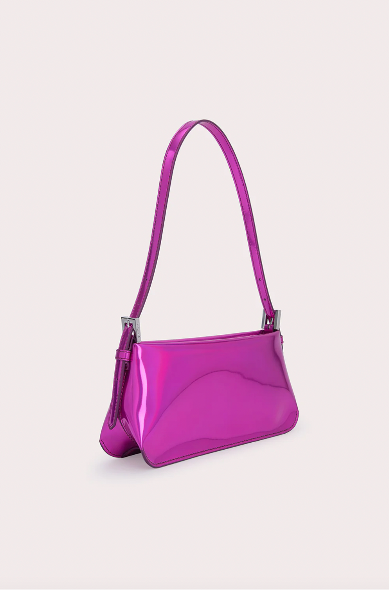 BY FAR Dulce Fuchsia Iridescent Lac Leather Bag