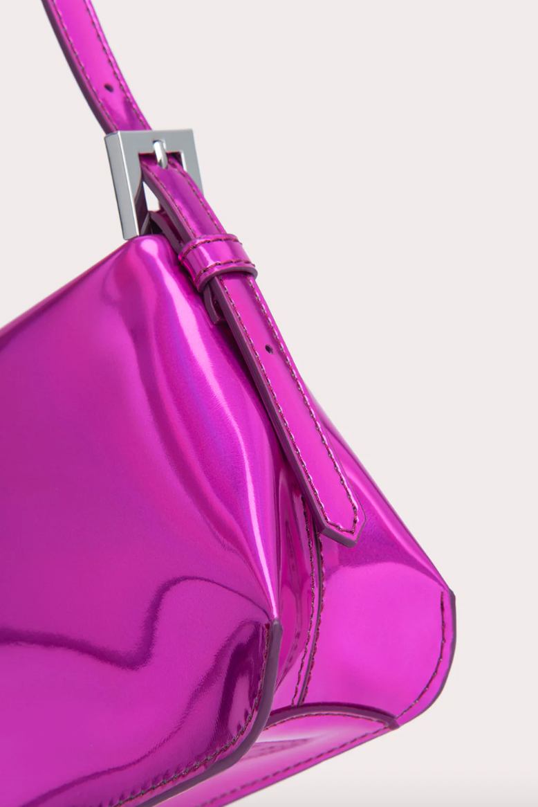 BY FAR Dulce Fuchsia Iridescent Lac Leather Bag