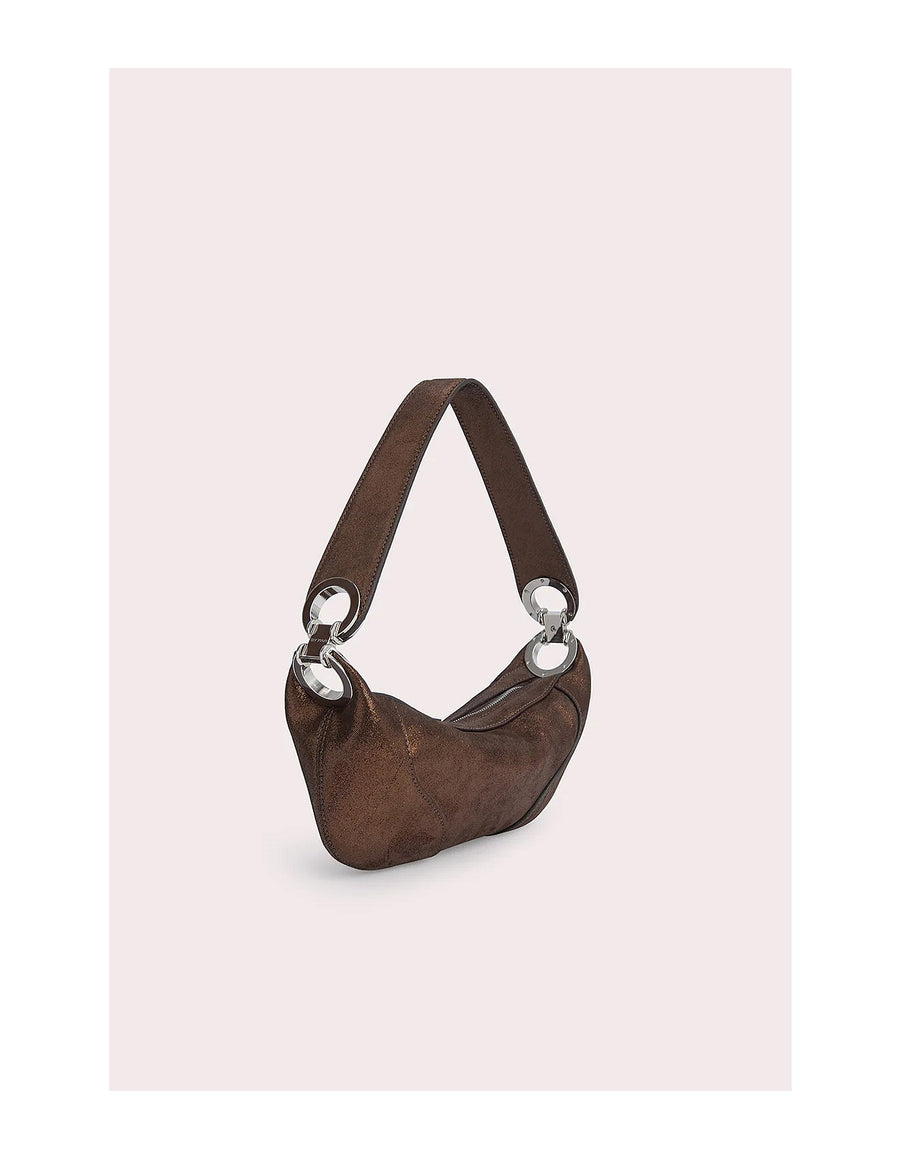 By Far Mini Amira Bear Jeans Lame Leather
