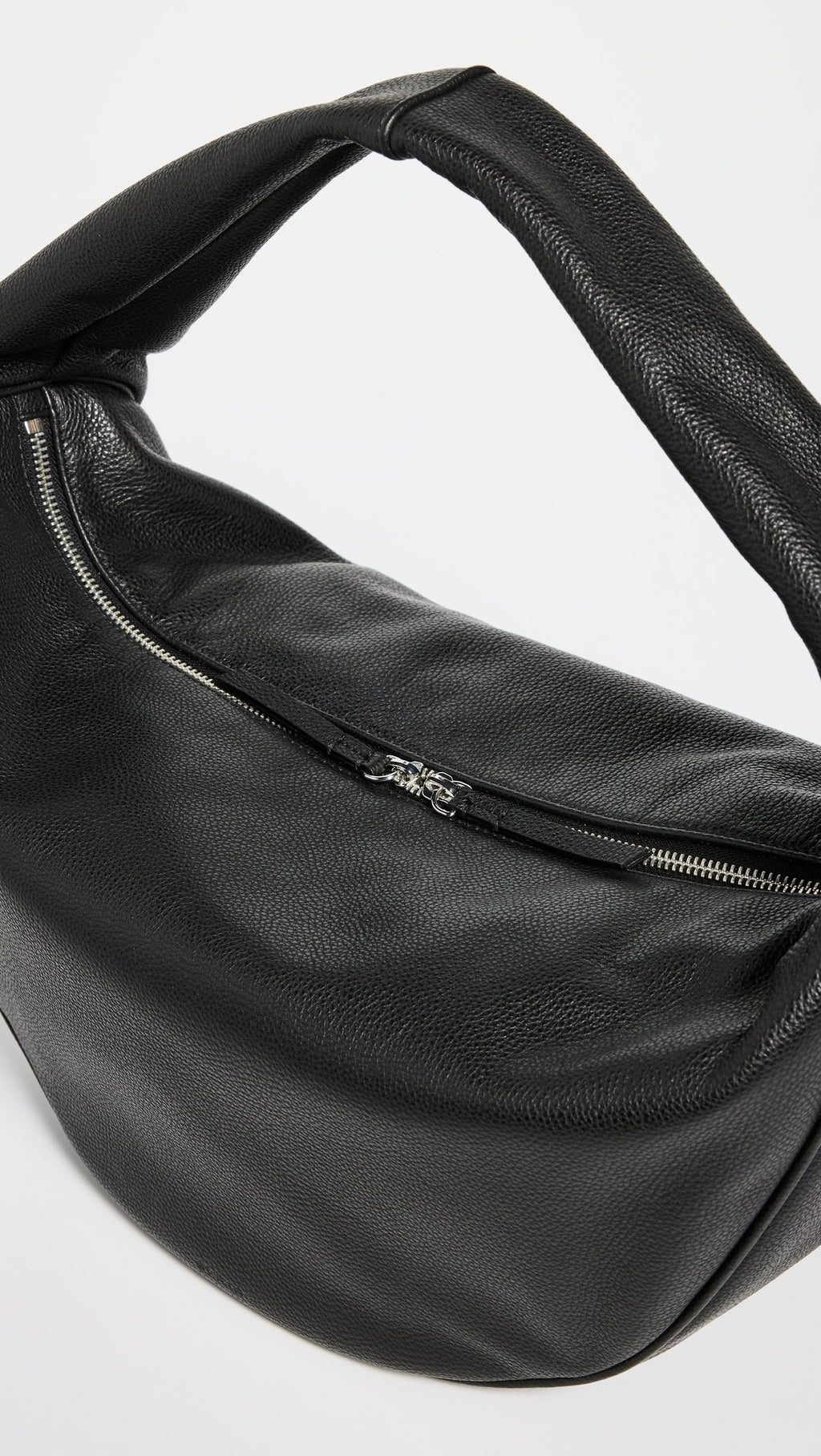 By Far Maxi Cush Black Small Grain Calf Leather