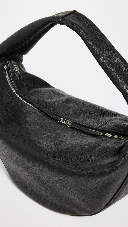 By Far Maxi Cush Black Small Grain Calf Leather