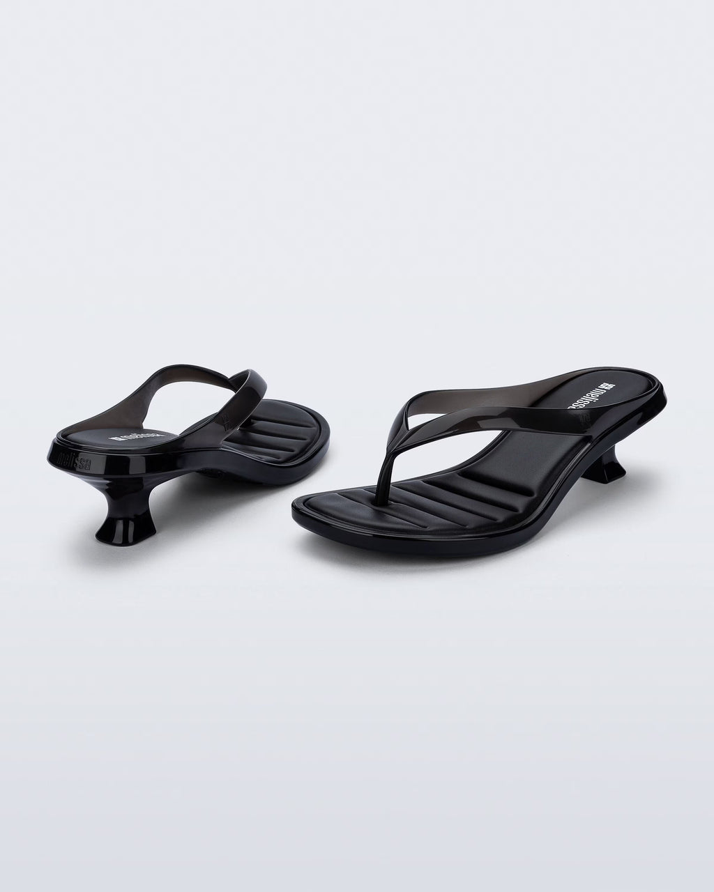 Melissa Thong Kitten Heel  Black