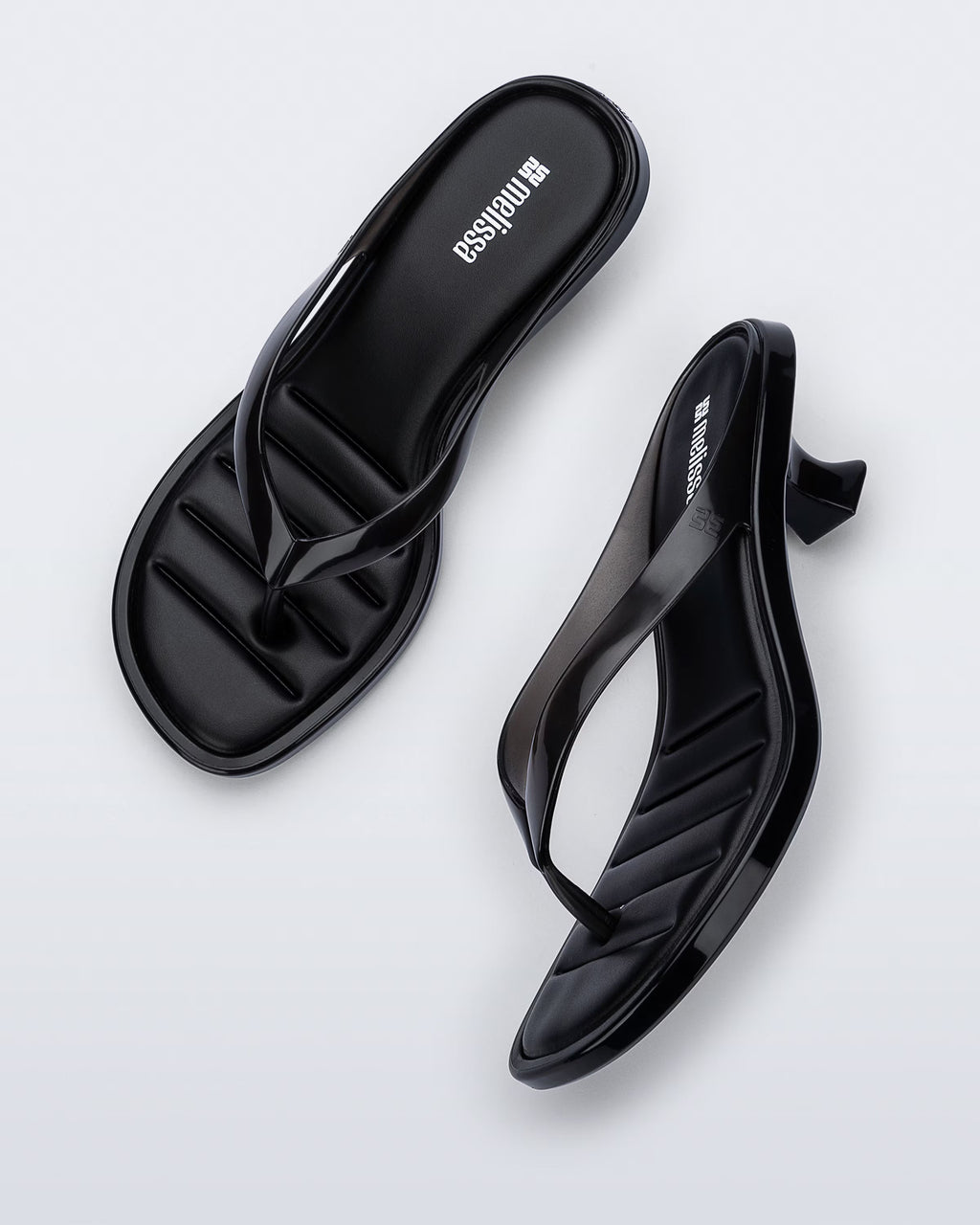 Melissa Thong Kitten Heel  Black