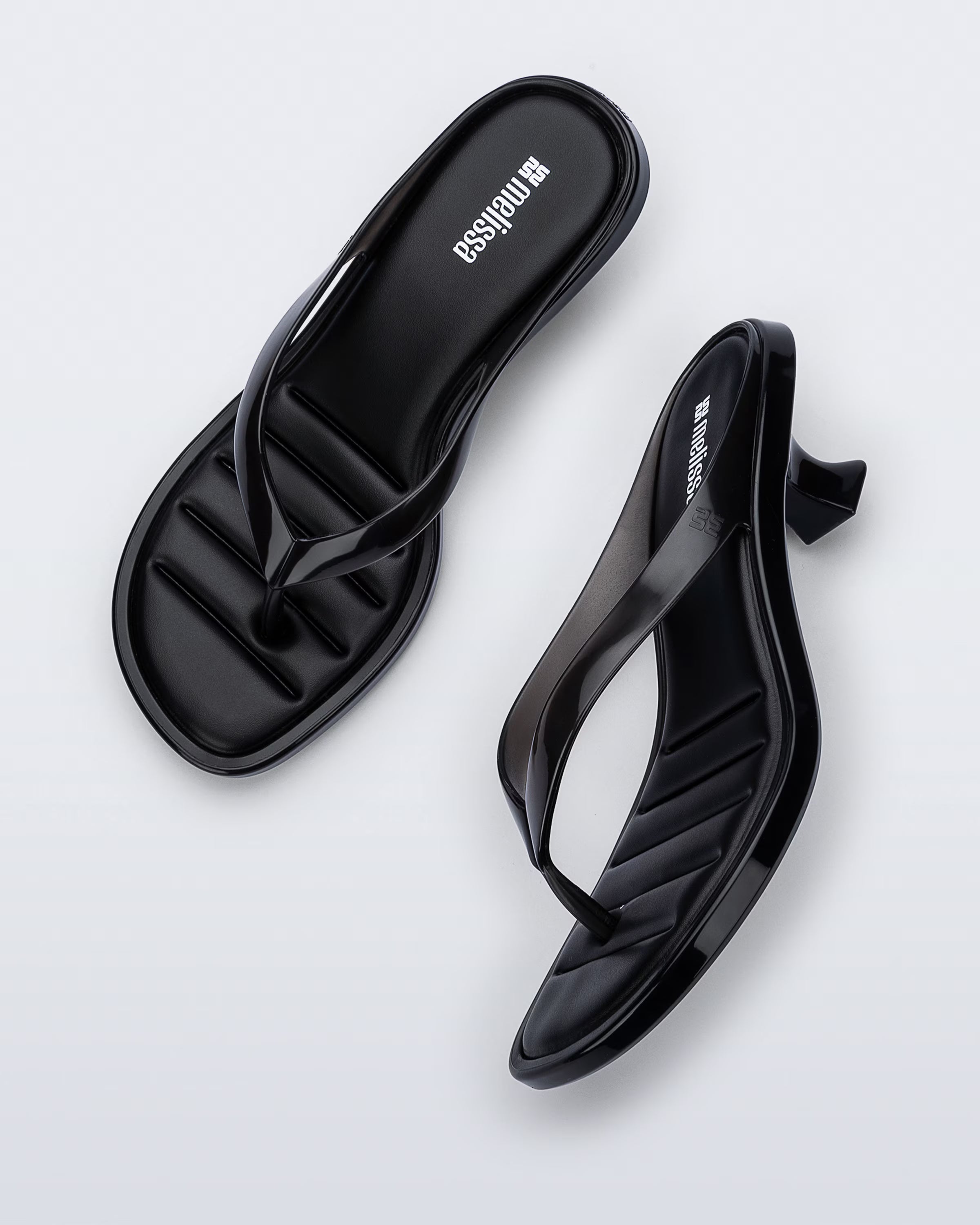 Melissa Thong Kitten Heel  Black