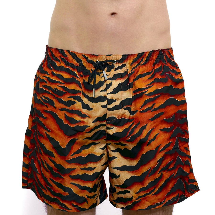 DSQUARED2 Tiger Camo Midi Swim Shorts
