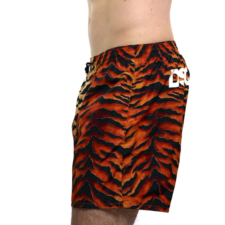DSQUARED2 Tiger Camo Midi Swim Shorts