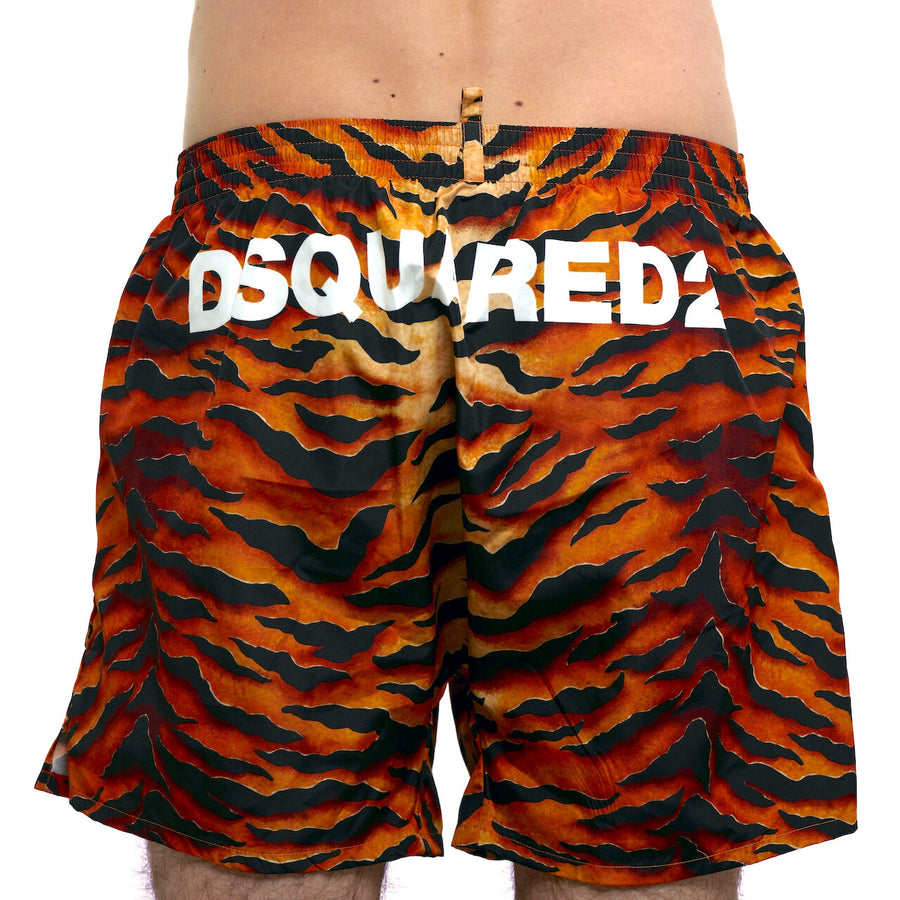 DSQUARED2 Tiger Camo Midi Swim Shorts