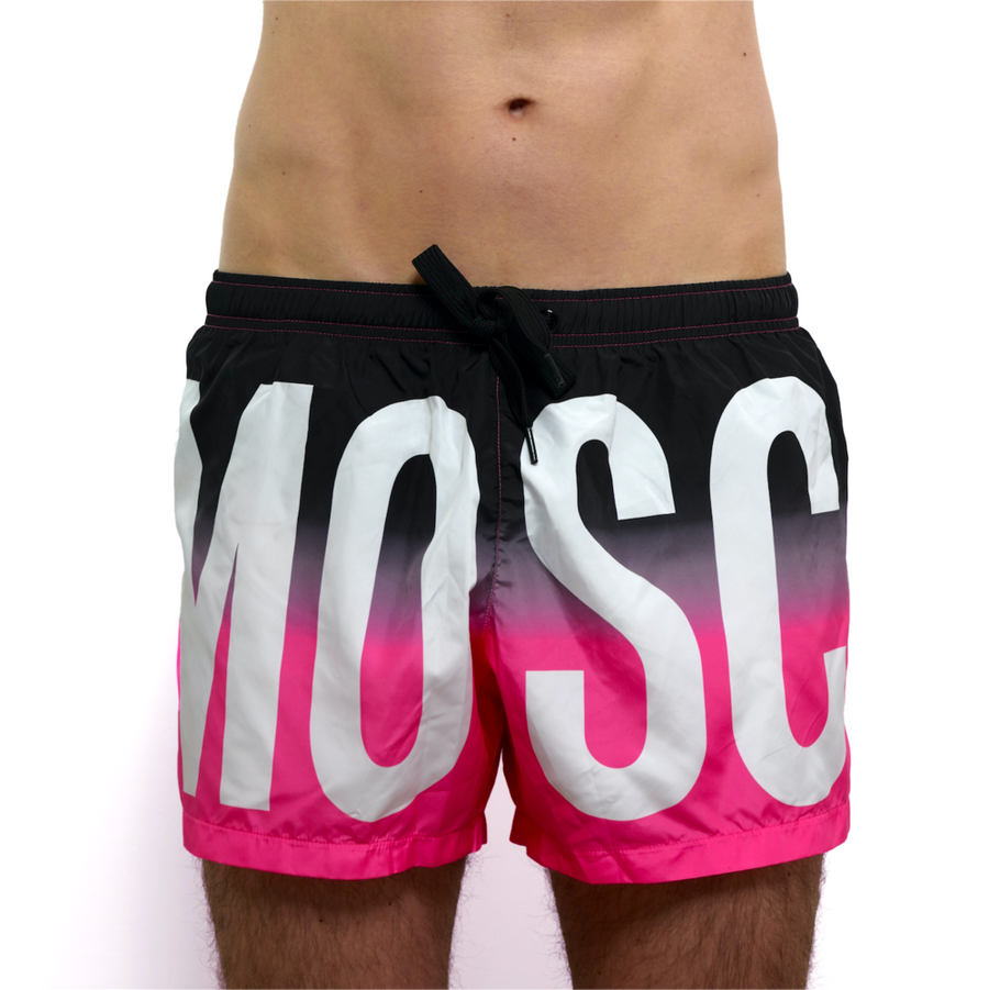 MOSCHINO Fluoro Fade Logo Midi Swim Shorts