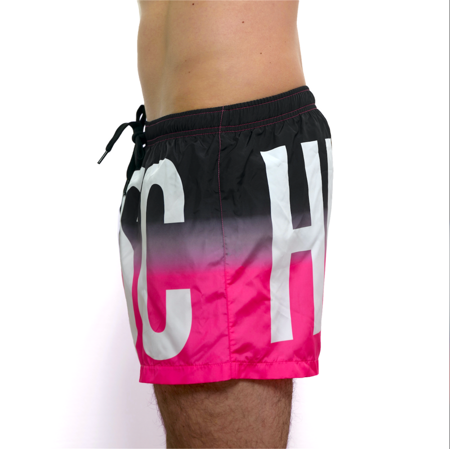 MOSCHINO Fluoro Fade Logo Midi Swim Shorts