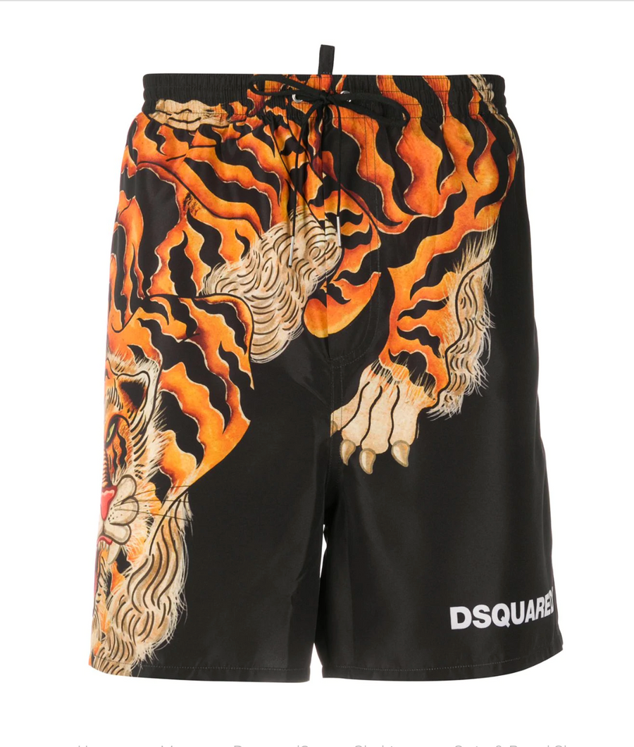 DSQUARED2 Tiger-Print Board Shorts