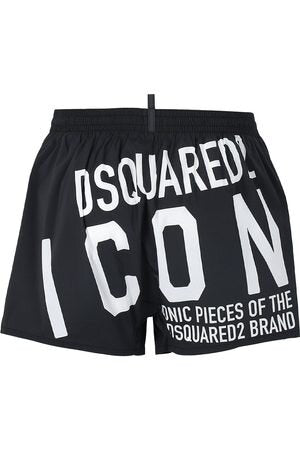 DSQUARED2 ICON-Print Midi Swim Shorts